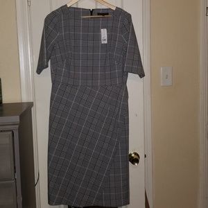BANANA REPUBLIC Black & White Plaid Dress NWT